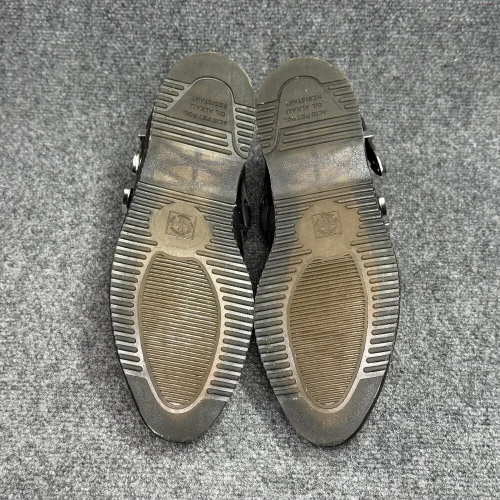 Dr. Martens Delylah Shoes‎ Women's 9 Black Leather Kiltie Silver Buckle Western
